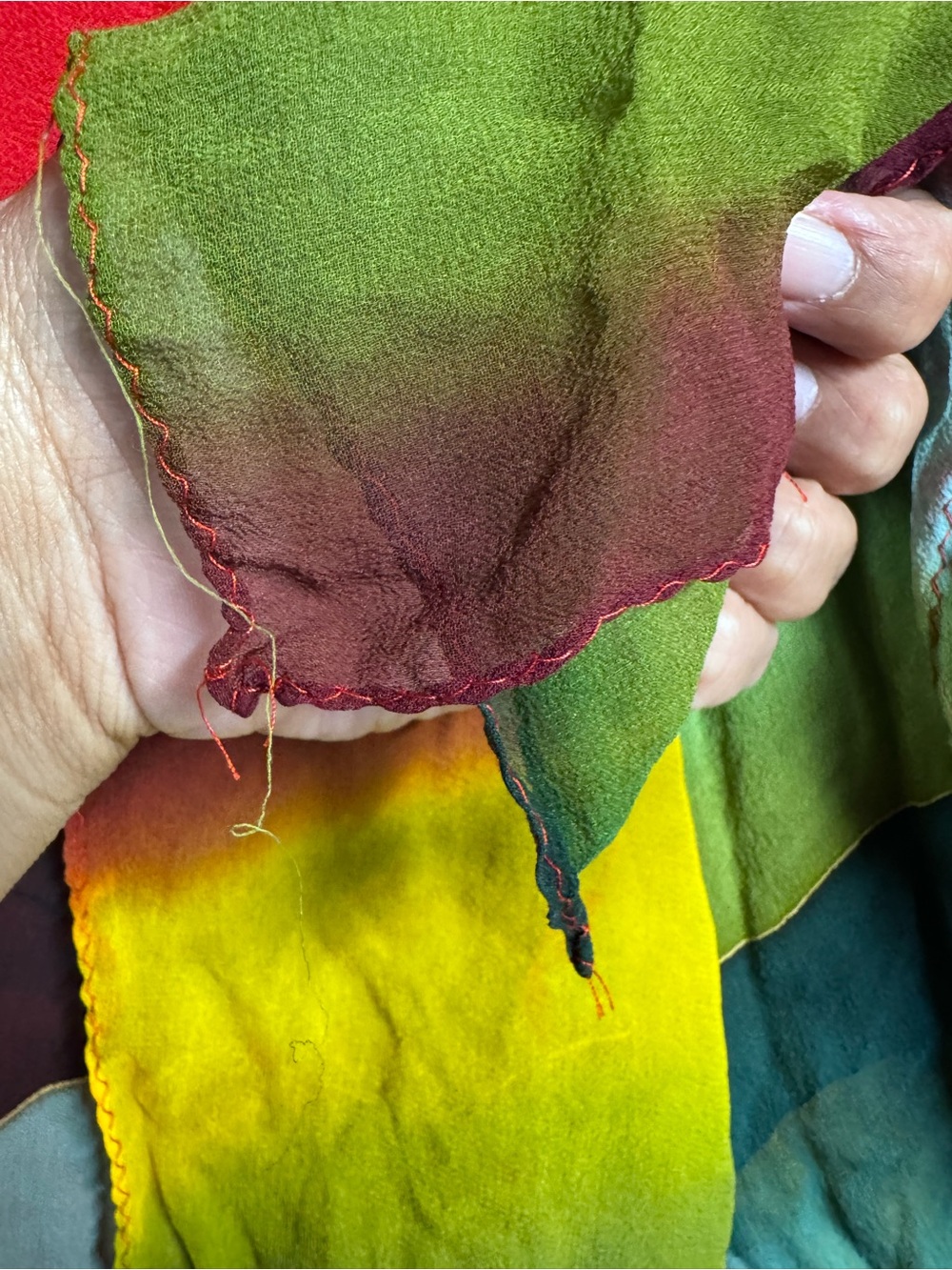 Red Multicolor Draped Tunic Top - Picture 8 of 13